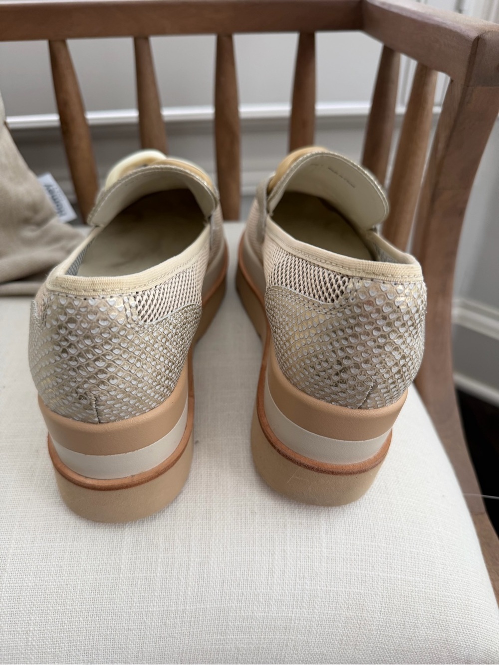 Dolce Vita cream/beige platform loafers - Picture 4 of 5